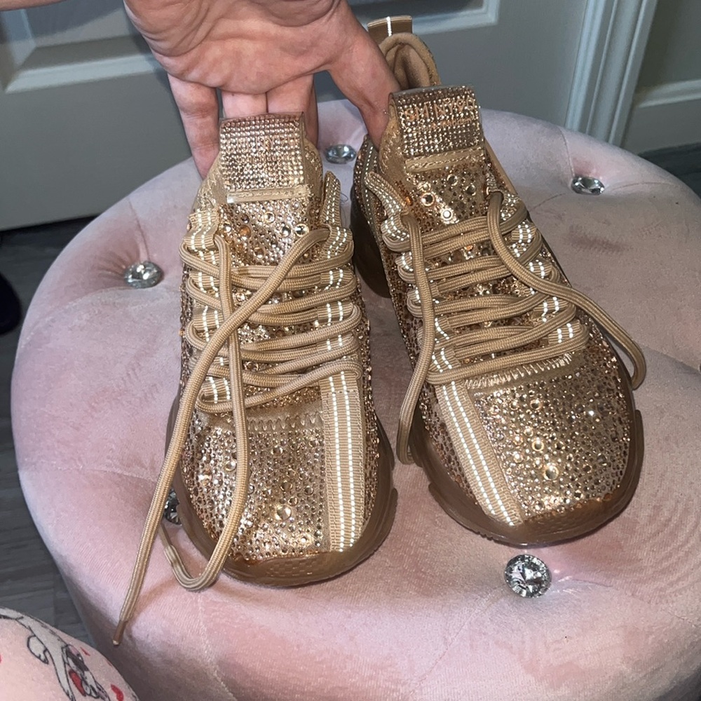 Steve Madden Gold Sequin Sneakers